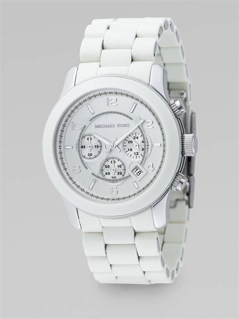 michael kors white chronograph men watches|Michael Kors all black watch.